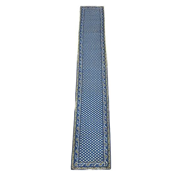 Williams Sonoma Quilted 2 sided Table Runner Marseille Blue/Yellow 98.5” x 16" - Picture 3 of 8